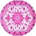 thumbnail image 1 of Ahgly Company Indoor Round Medallion Pink Traditional Area Rugs, 3' Round, 1 of 4