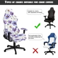 thumbnail image 5 of TSOVTHRID Purple Daisy Floral Print Gaming Chair Cover 4 PCS Stretchable Washable Computer Chair Seat Slipcovers Fits Office Chairs Racing Gamer Chair Covers for Study or Bedroom, 5 of 7