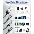 thumbnail image 6 of 2 Pack Multi Charging Cable, 3 in 1 Phone Charger Cord Fast Charging with Micro USB, USB C Cables Compatible with iPhone/iPad/Samsung, Gray, 6 of 7