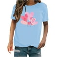 thumbnail image 2 of Meichang T-Shirts de la Saint-Valentin pour Femmes, T-Shirts Graphiques avec Cœur, Manches Courtes, Col Rond, Coupe Ample, Tendance, 2 of 4