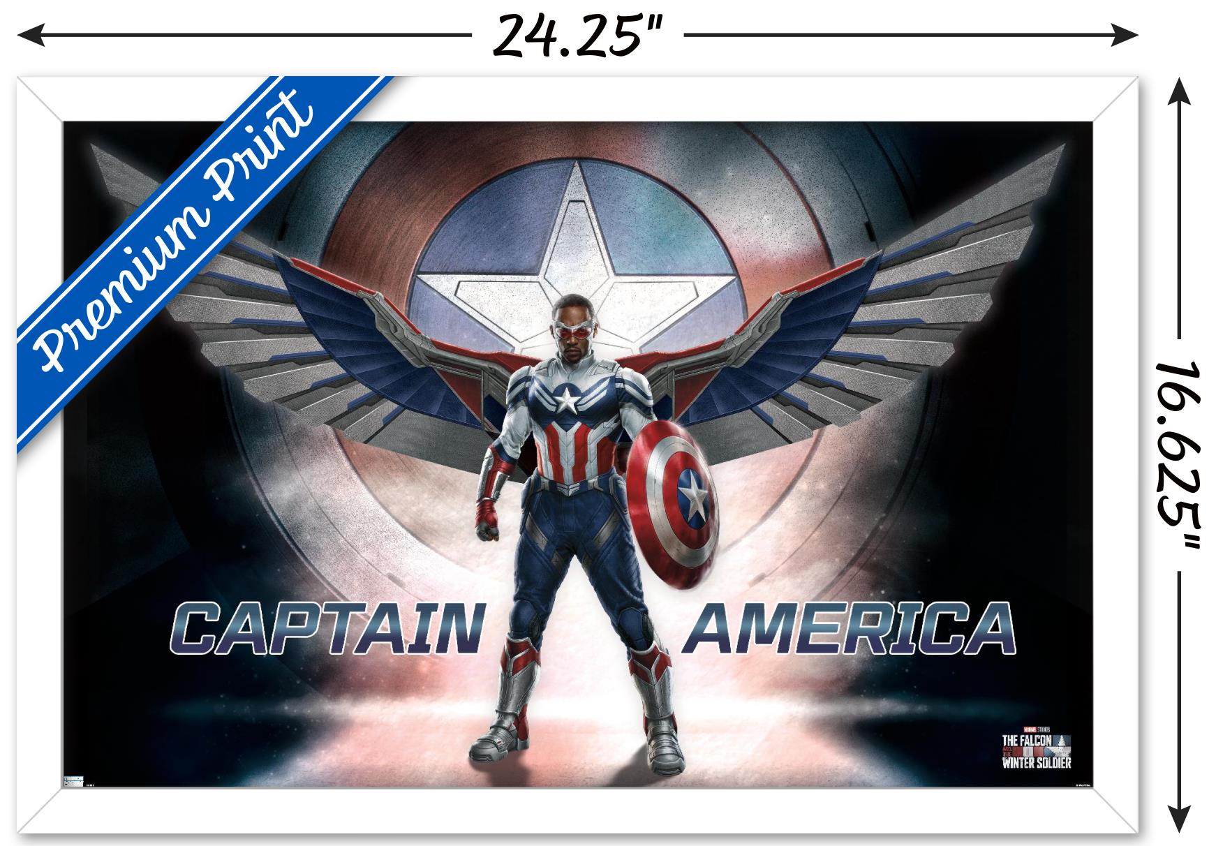 Marvel Falcon and Winter Soldier - Falcon Wings Wall Poster, 14.725" x 22.375", Framed