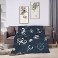 thumbnail image 5 of DouZhe Ultra-Soft Micro Fleece Lightweight Flannel Bed Blanket, Vintage Nautical Compass Anchor Print Cozy Warm Throw Blankets, 40"x30", 5 of 7