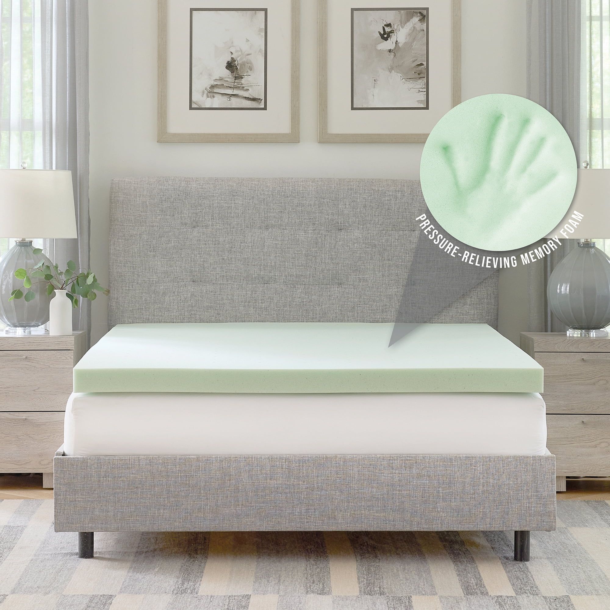 3in Memory Foam Mattress Topper, Premium Cooling, Pressure Relief & Breathable Comfort Bed Topper, California King Size