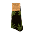 thumbnail image 4 of Hemptopia Hemp Leaf Pattern Crew Sock Size 6-9 (Small/Medium) Black, Unisex, 4 of 4