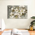 thumbnail image 3 of Elephant Stock Magnolia Simplicity Neutral Gray Wall Art - Horizontal Canvas Wall Art - Living Room Wall Decor - Floral And Botanical Canvas - Green And Gray Decor By Silvia Vassileva - 12" x 8", 3 of 8