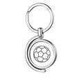 thumbnail image 1 of White Black Soccer Deportes Futbol Rotating keychain Metal Keyring Holder, 1 of 2