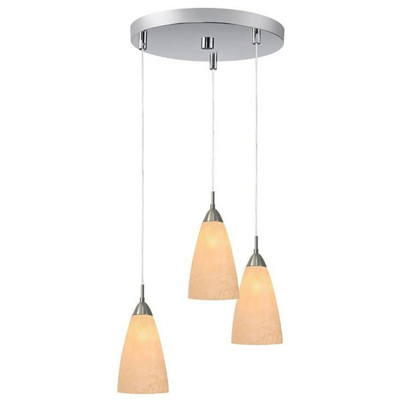 Woodbridge Lighting Art Glass 3-Light Pendant in Matte/Satin Nickel