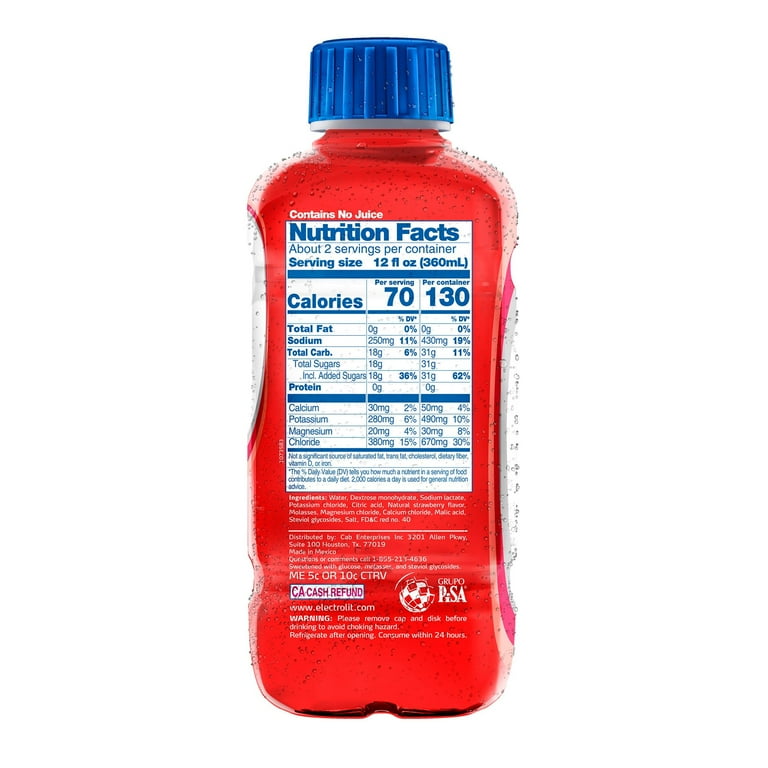 Electrolit Electrolyte Drink, Strawberry, 21.0 OZ Bottle