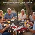 thumbnail image 2 of Round Outdoor Tablecloth with Umbrella Hole and Zipper, Vintage Gnomes Christmas Fitted Table Cover with Elastic Edge for 36-44 Inch, Snowflake Xmas Poinsettia Waterproof Patio Tablecoths for Picnic, 2 of 9