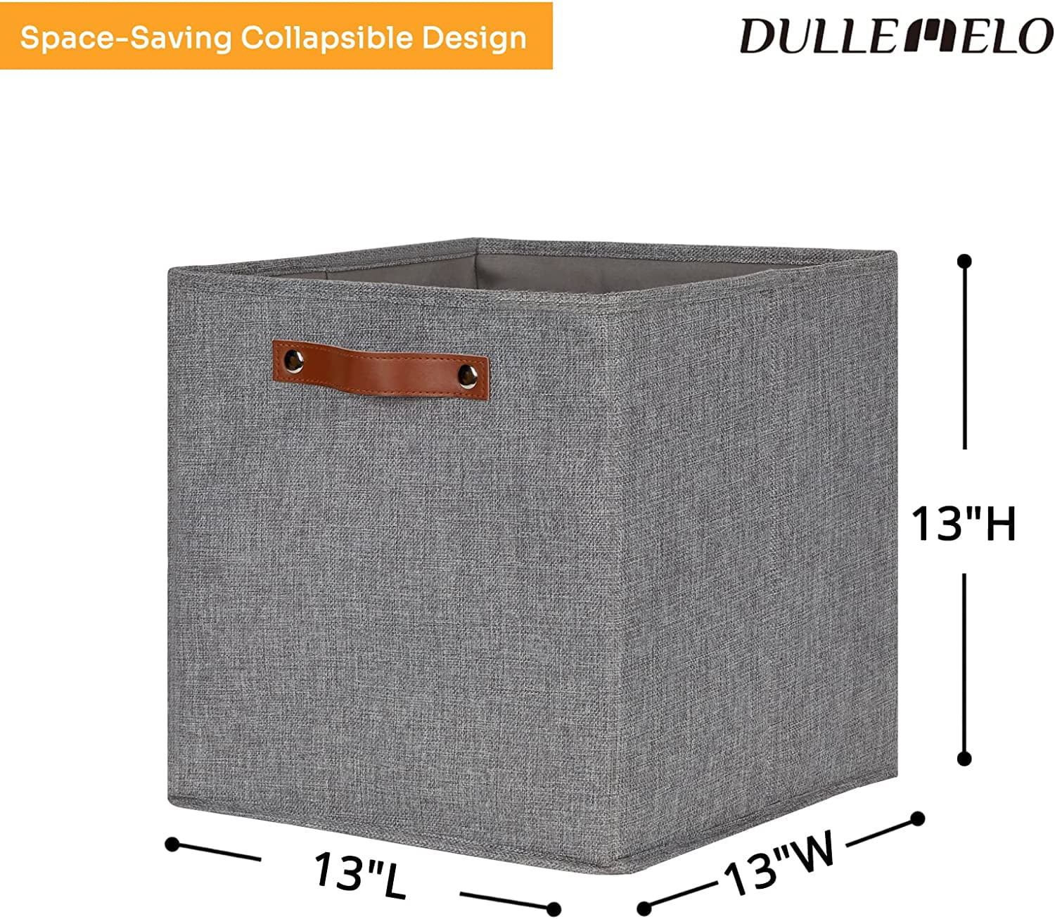 Bidtakay Large Storage Basket 13x13 4 PCS Bins Collapsible Storage Baskets,Storage Cube Bins with Handles