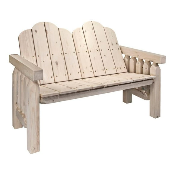 Montana Woodworks Homestead 17.5" Transitional Wood Deck Bench in Natural