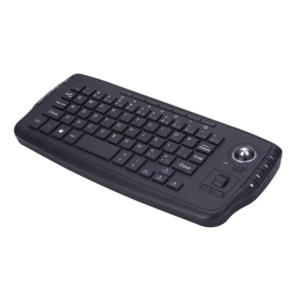 Portable 2.4G Wireless Keyboard with Multimedia Keys and Built-in Trackball Mouse, Mini Small Keyboard for Computer PC Laptop Smart TV, Ergonomic Design for Home Office.