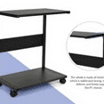 thumbnail image 2 of Computer Tower Stand, Iron PC Stand 2-Tier CPU Stand with Locking Caster Wheels Suitable for Most PC (Black, L), 2 of 6