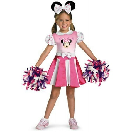 Disguise Disney Mickey Mouse Clubhouse Minnie Mouse Cheerleader Girls Costume (Toddler (3T-4T),