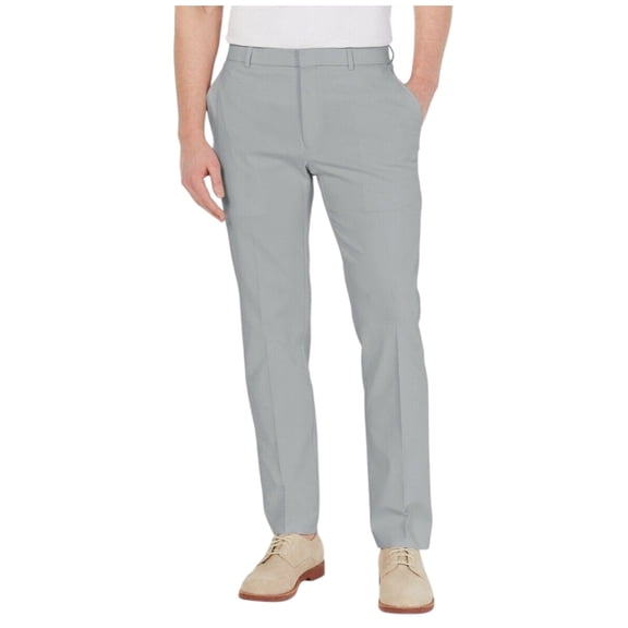 Tommy Hilfiger Mens Modern fit Dress Pants 38 / 30 Light Grey Solid Stretch