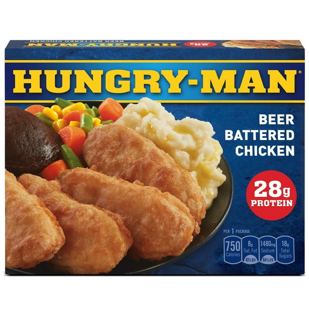Hungry Man Beer Battered Chicken Frozen Dinner, 16 oz.