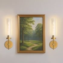 YANSUN 2.7 in 1-Light Brass Wall Sconces, Dimmable 360° Lighting Decorative Wall Lamps for Bedroom Living Room, Hallway(2-Pack)