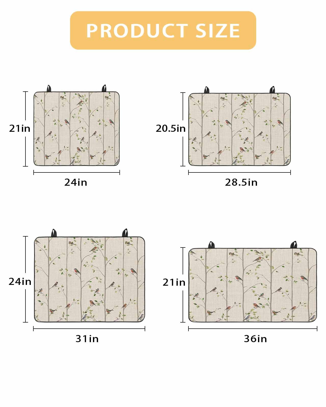 Large Induction Cooktop Protector Mat Sparrow Stove Top Covers for Electric Stove, Spring Birds on The Branches Retro Country Beige Decorative Stove Burner Cover Mats, Glass Top Stove Cover