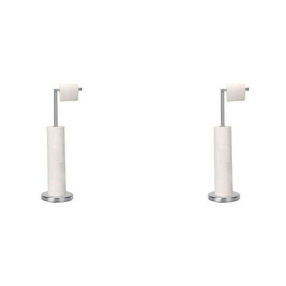 ! 2X Toilet Paper Holder, Free Standing Holder Stand with Reserve for 4 Spare Rolls, Sturdy Base