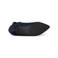 thumbnail image 5 of BLISSFUL STEP Women's Ankle Boots Faux Suede Pointed Toe Stiletto Heel Ruffle Back Zip Boots Navy Blue 8, 5 of 7
