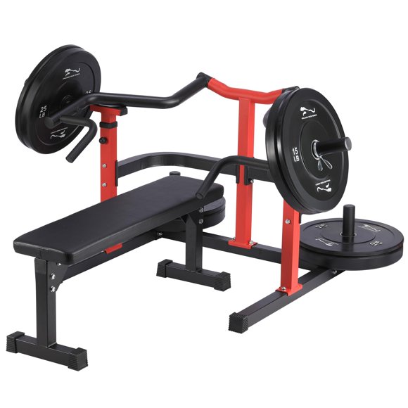 Chest Press Machine with Independent Converging Arms, 1050LBS Bench Press Machine with Independent Flat Bench, Heavy Duty Bench Press Rack for Home Gym, Adjustable Chest Workout Equipment