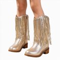 thumbnail image 4 of KPOPLK Girls Knee High Boots Back Zipper Tall Riding Boots Waterproof Fall Winter Dress Shoes for Toddler Little Kid Big Kid(12.5,Gold), 4 of 9