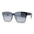 thumbnail image 4 of Retro Rimless Horn Rim Plastic Rectangular Classy Fashion Sunglasses Blue - Silver Mirror, 4 of 6