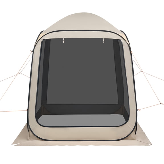 6x6ft Pop Up Screen House Tent, 4-6 Person Portable Screened Canopy with Carry Bag, Beige