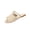 Beige, variant on Women's Cut Out Slide Sandals, Trendy Faux Leather Flat Slide Sandals, Lightweight Slip On Outdoor Shoes Green