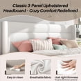 thumbnail image 4 of Frostbloom Queen Bed Frame, Upholstered Platform Bed with Velvet Wingback Headboard, No Box Spring Needed, White, 4 of 7