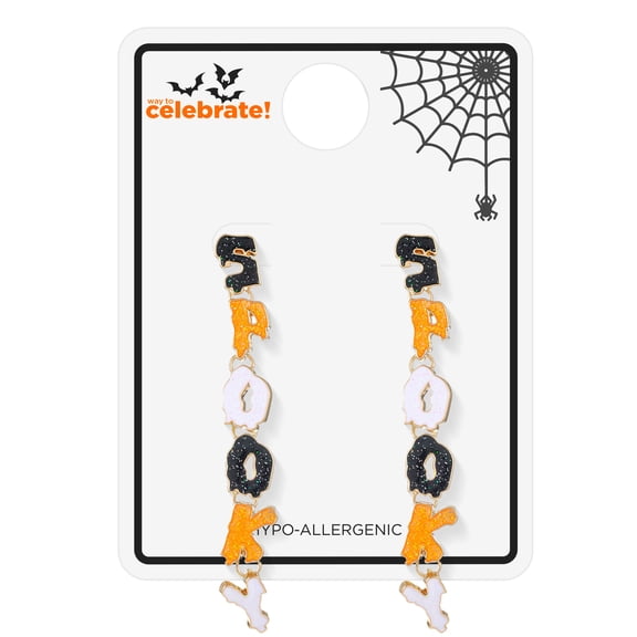 Way to Celebrate Halloween SPOOKY Drop Earrings