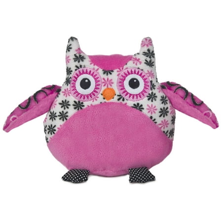Large Bellapops Plush Owl Pillow by Ganz Pink White Large Bellapops Plush Owl Pillow by Ganz Pink White