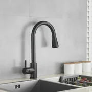 Zovajonia Matte Black Sensor Touch Kitchen Faucet Sink Pull Down Sprayer Swivel Mixer Tap