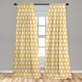 thumbnail image 5 of Ambesonne Yellow and White Curtains, Retro Stars, Pair of 28"x63", Apricot Cream, 5 of 5