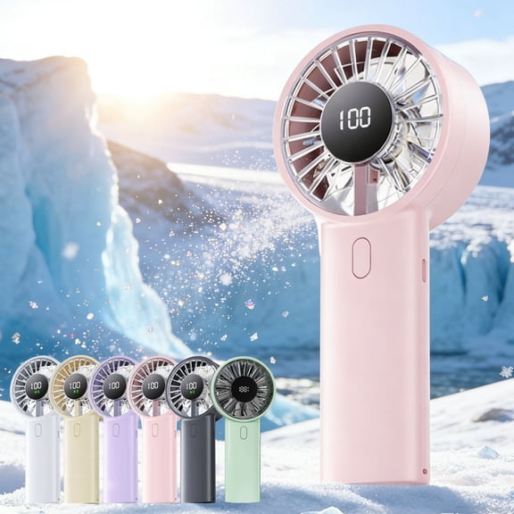 3 Speed Handheld Fan with LED Display USB Rechargeable Portable Mini Fan Personal Cooling for Travel Office Outdoor by PALIFEUR