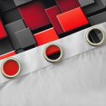 thumbnail image 4 of Manfei 3D Geometric Cubes Blackout Curtains Set of 2 (52x84 Each), Gray Red Checkered Curtain, 4 of 6
