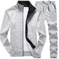 thumbnail image 1 of Men's Suits Product Title Casual Tracksuit Full Zip Running Jogging Athletic Sports Jacket And Pants Set for Everyday Training, 1 of 2
