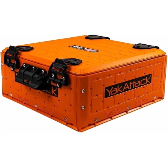 YakAttack ShortStak Solo Storage Crate W/ Lid 13"x13" Low-Profile Orange