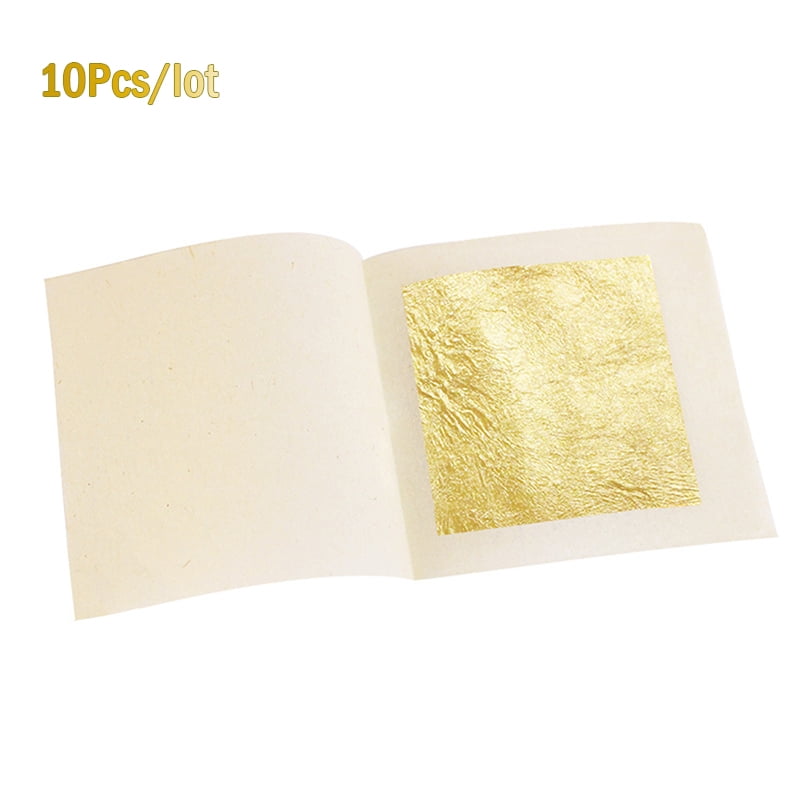 Edible Gold Leaf Real Gold Foil 100pcs/Per Booklet 24K Pure Gold Leaf Sheet  8 X 8cm for Cake Decoration Scrapbooking Paper - AliExpress