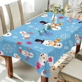thumbnail image 4 of 60"x90" Christmas Snowman Tablecloth, Waterproof Washable Polyester Square Table Cover Durable Tablecloth for Kitchen Dining Table Party Decor, 4 of 7