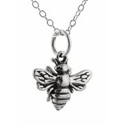 Sterling Silver Tiny Honey Bee Charm Pendant Necklace, 18"