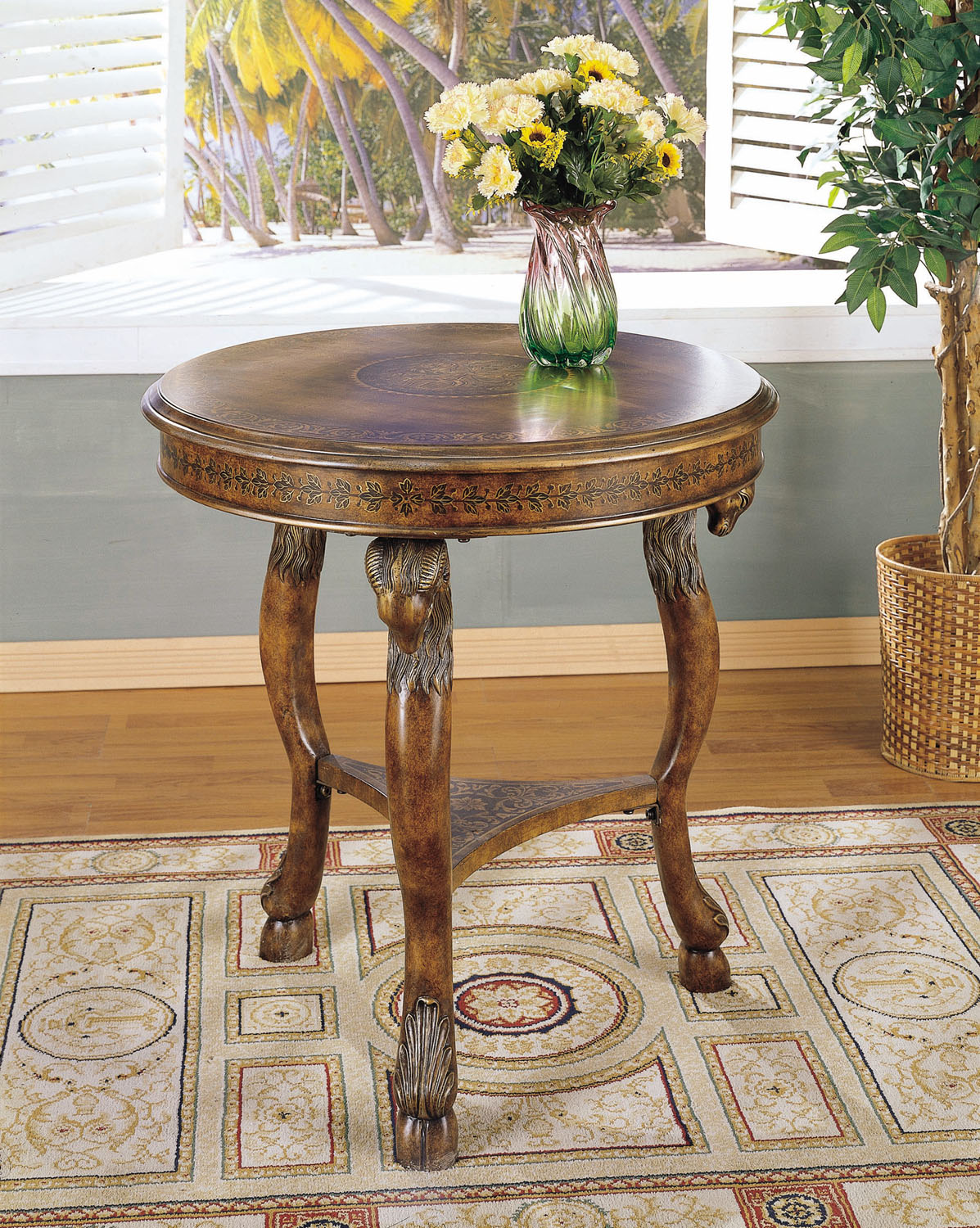 Masterpiece Accent Table with Harp Center Design