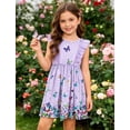 thumbnail image 4 of Aideaone Toddler Girls Dresses Kids Summer Ruffle Sleeve Tie Back Casual Sundress 2-8T, 4 of 7