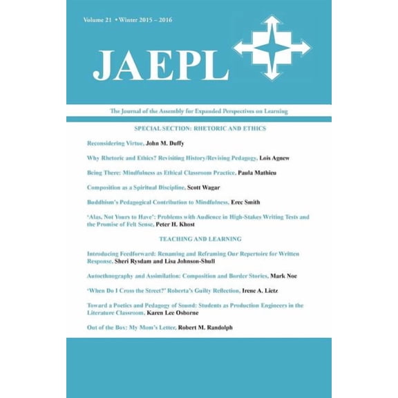 Jaepl: The Journal of the Assembly for Expanded Perspectives on Learning (Vol. 21, 2015-2016), (Paperback)