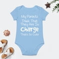 thumbnail image 4 of My Parents Think That They Are in Charge Baby Bodysuit Funny Infant Outfit Unisex Humor Romper Sky Blue-style 9months, 4 of 7