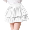 thumbnail image 2 of Fesfesfes Girls Tiered Ruffle Skirt Elastic Waist Princess Style High Waist Mini Skirt, Cute Summer Casual Outfit for Kids Ages 4-14 Years, 2 of 7