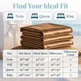 thumbnail image 3 of WVG Satin King Size Sheet Set 4PCS, Luxury Bed Sheets, Silky Fitted Sheet Bedding Set, Breathable Cooling Bed Sheets with 2pcs Pillowcases, Fits Deep Mattress, 3 of 7