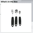 thumbnail image 5 of 3 Pcs Adaptive Utensils Set, Bendable Anti-Shake Comfort Grip Eating Aids for Elderly, Stainless Steel Weighted Silverware with Black Rubber Plastic Handle, Include Fork, Spoon and Small Spoon, 5 of 5