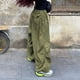 thumbnail image 4 of Pantalones holgados de cintura baja para mujer, pantalones para correr con bolsillos sueltos, ropa informal estilo Hippie Punk, pantalones largos sólidos Pompotops  ulkah939902, 4 of 9