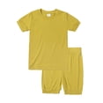 thumbnail image 5 of Nwiuh Toddler Short Pajamas Set Baby Boys Girls Kids Snug Fit Ribbed Sleepwear Pjs for Daily Life Style (Yellow, 4-5 Years), 5 of 5